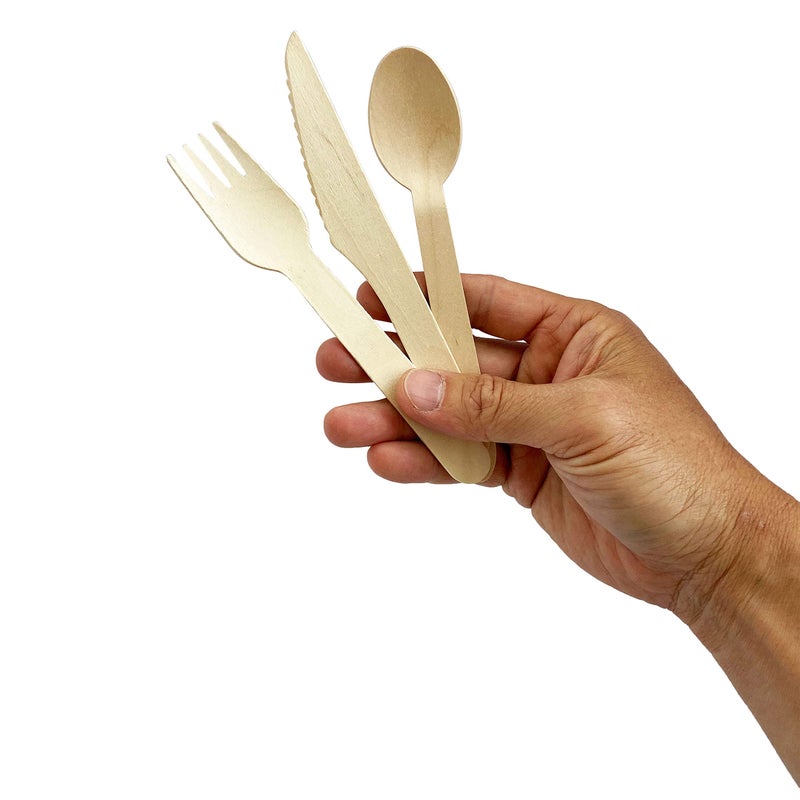 KingSeal Disposable Birch Wood Cutlery Spoons, Biodegradable and Earth Friendly, 6.25 Inch Length - 1 Pack of 100 pcs - Image 5
